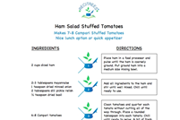 August Recitrees: Ham Salad Stuffed Tomatoes