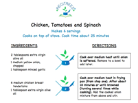 Recitrees: Chicken, Tomatoes and Spinach